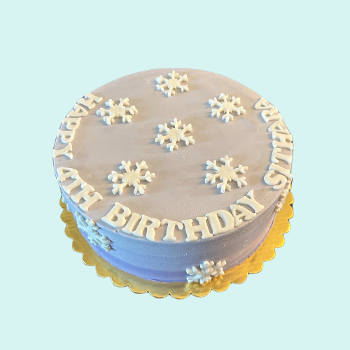 Eggless Snowflake Cake