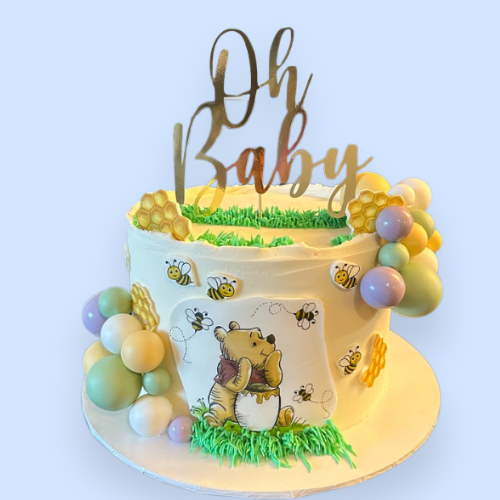 Eggless Pooh Cake