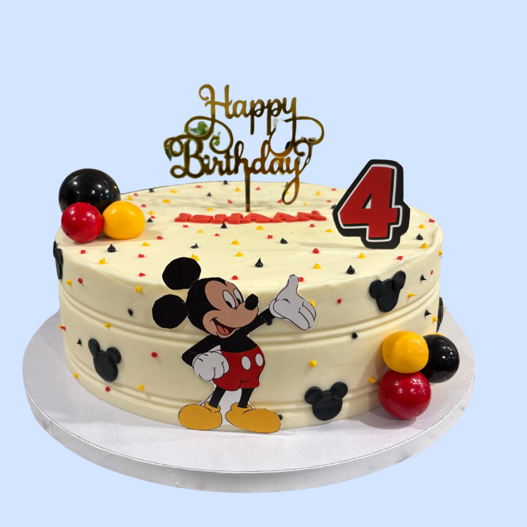 Eggless Mickey Mouse Cake