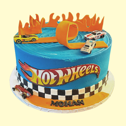 Eggless Hot Wheels cake