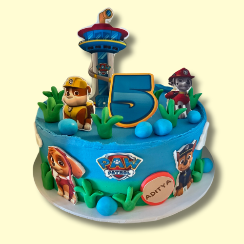 Eggless Paw Patrol Cake
