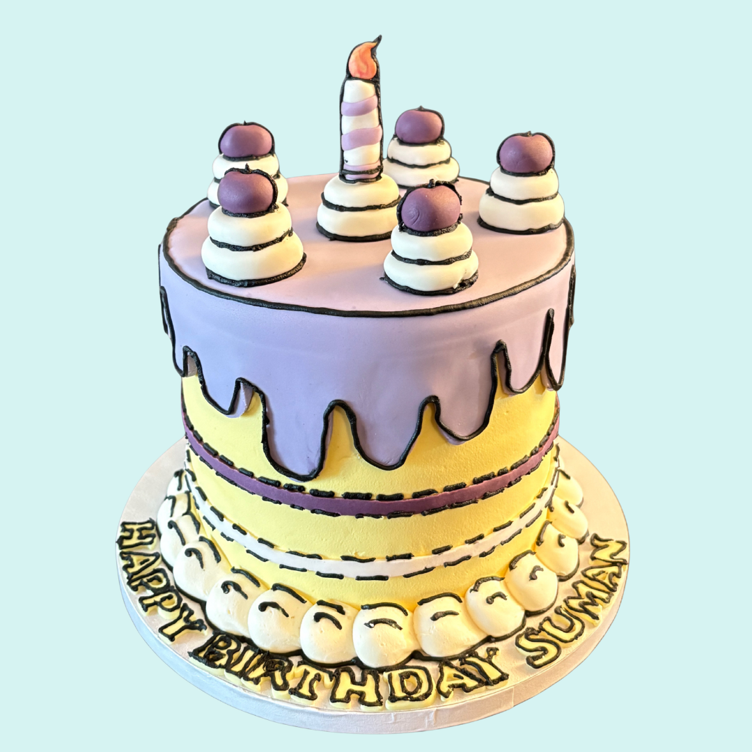 Eggless Comic Cake