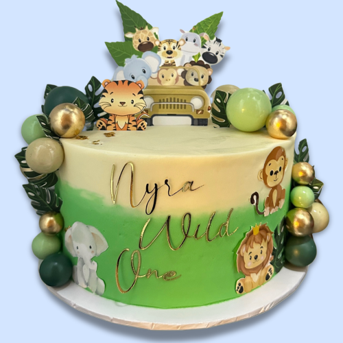 Eggless Jungle Safari Cake