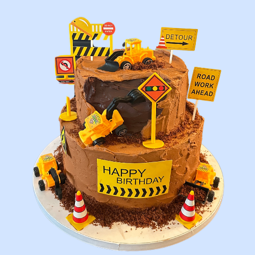 Eggless construction cake