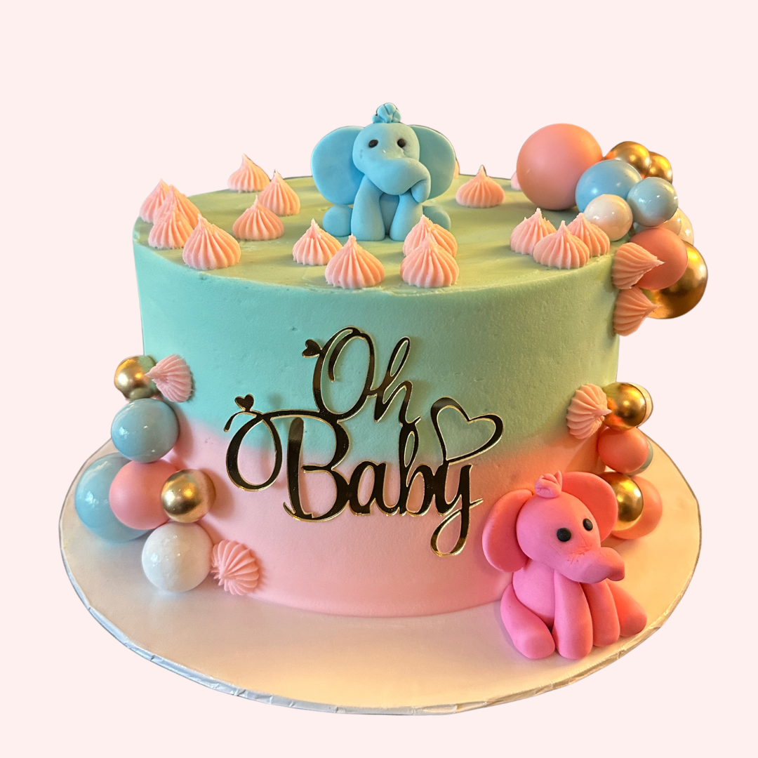 Eggless Gender Reveal Cake-1
