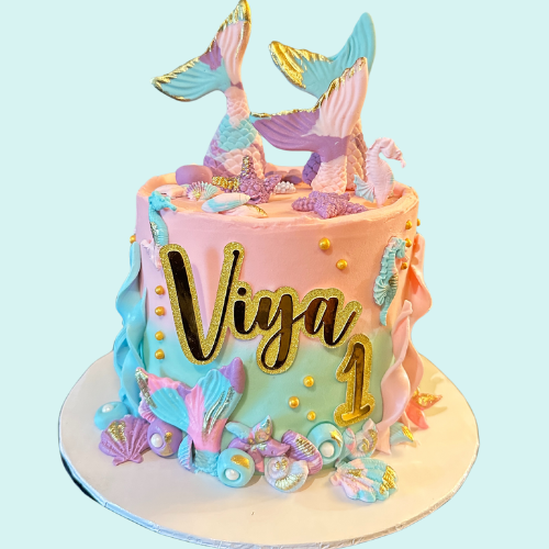 Eggless Mermaid cake