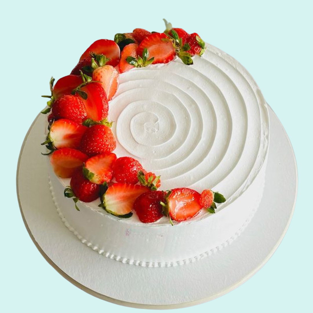 Eggless Strawberry cake