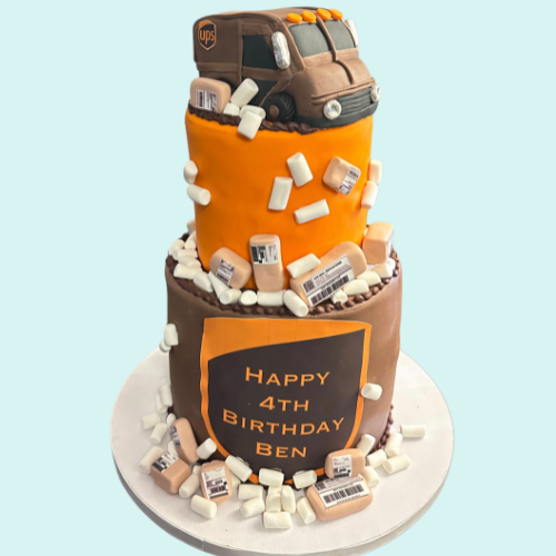 Eggless UPS Truck Cake