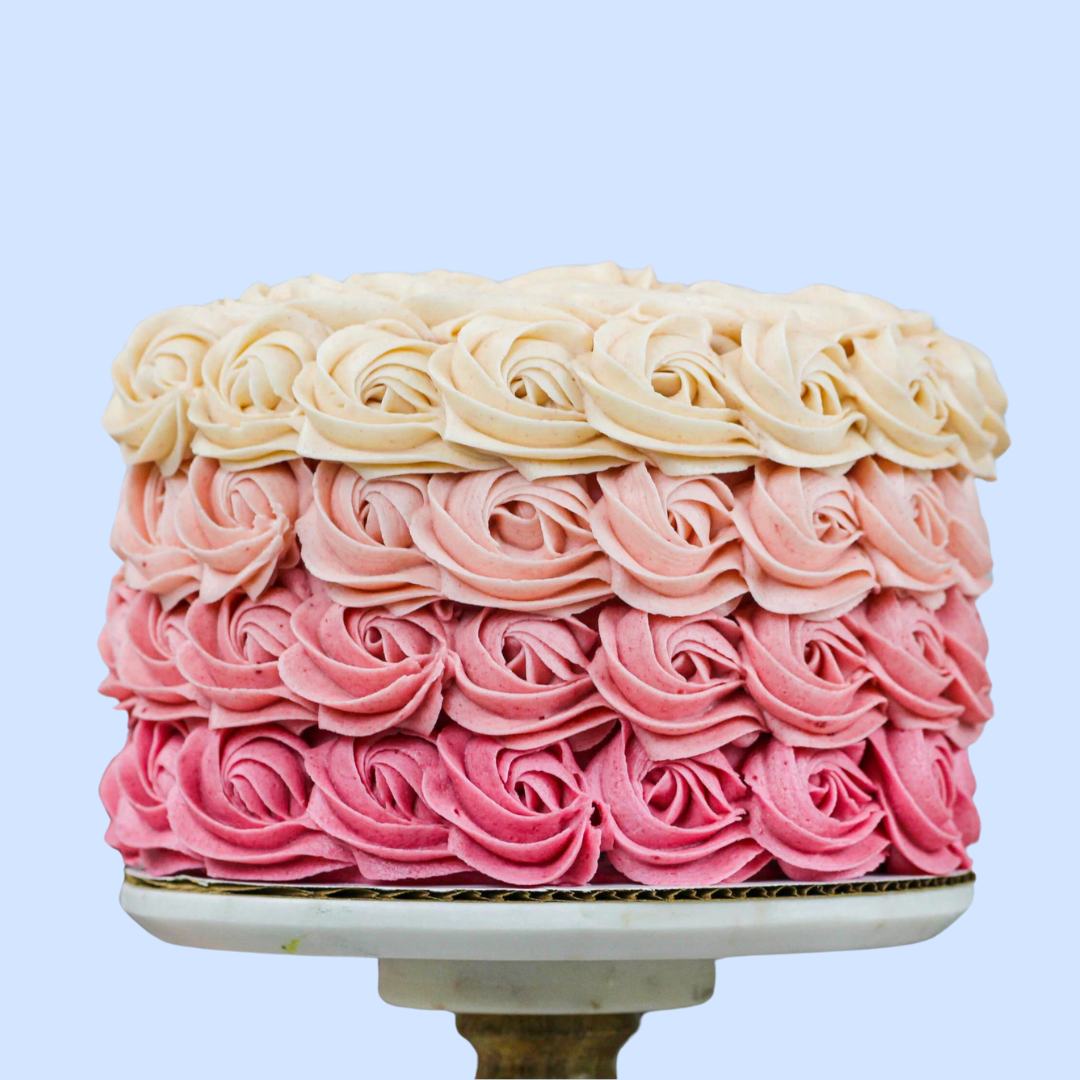 Eggless rosette cake