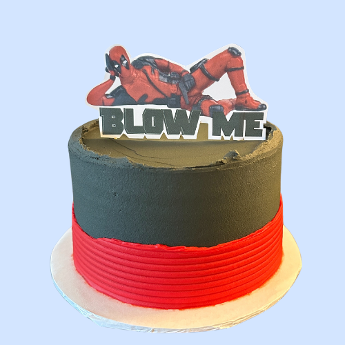 Eggless Deadpool Cake