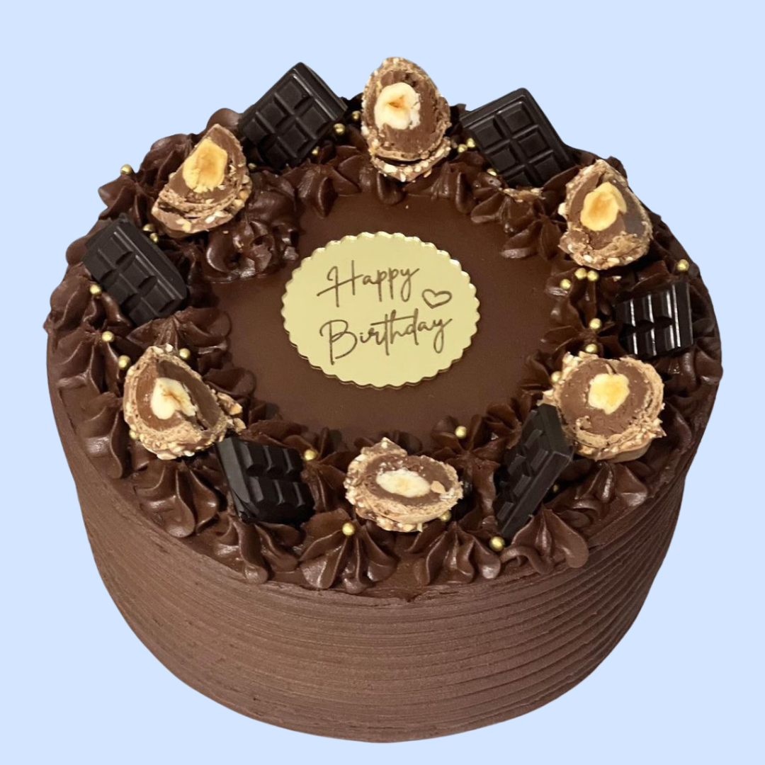 Eggless Ferrero Rocher or Nutella cake