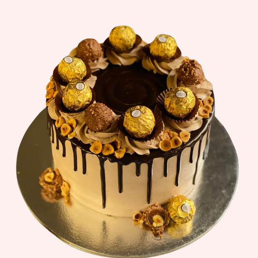 Eggless Ferrero Rocher or Nutella cake