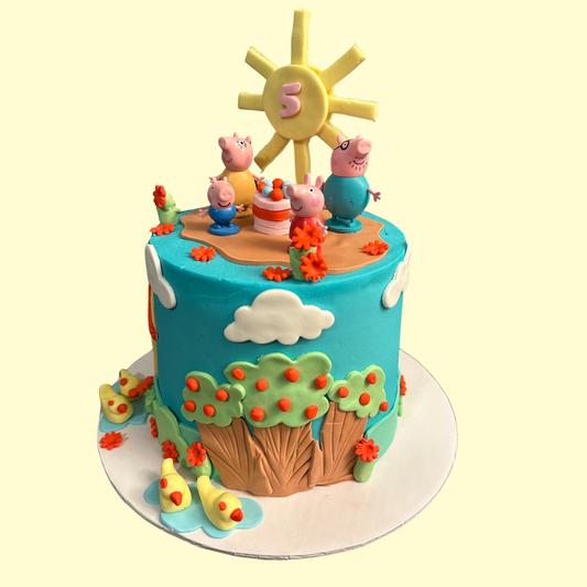 Eggless Peppa Pig Cake