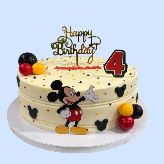 Eggless Mickey Mouse Cake