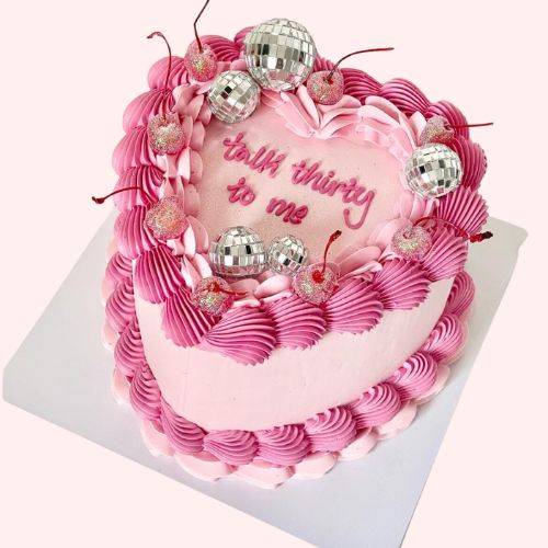 Eggless Vintage Heart cake