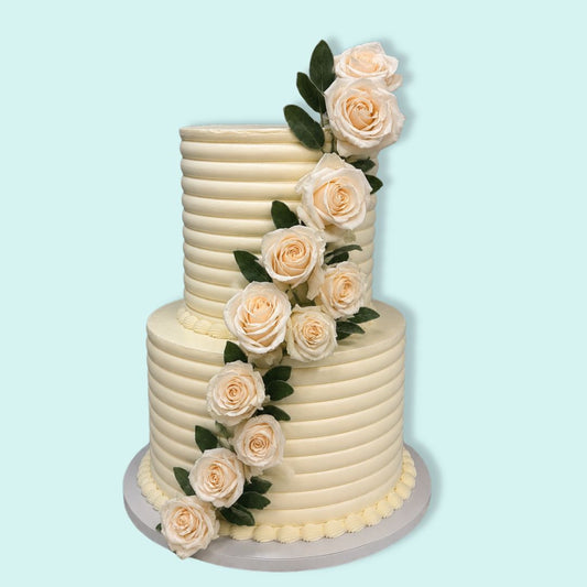 Eggless Two-Tier Wedding Cake