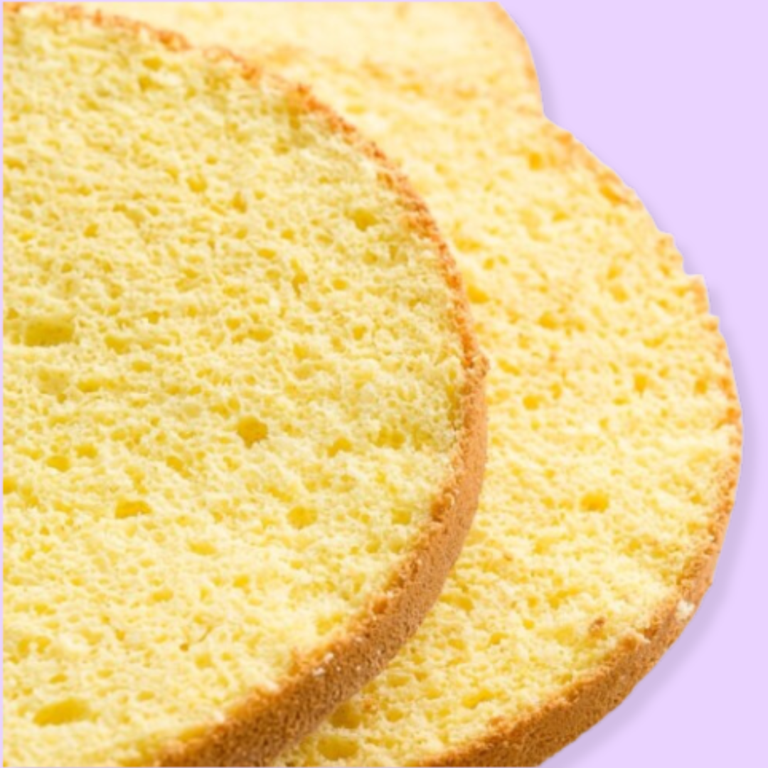 Eggless cake sponge freshly baked and sliced
