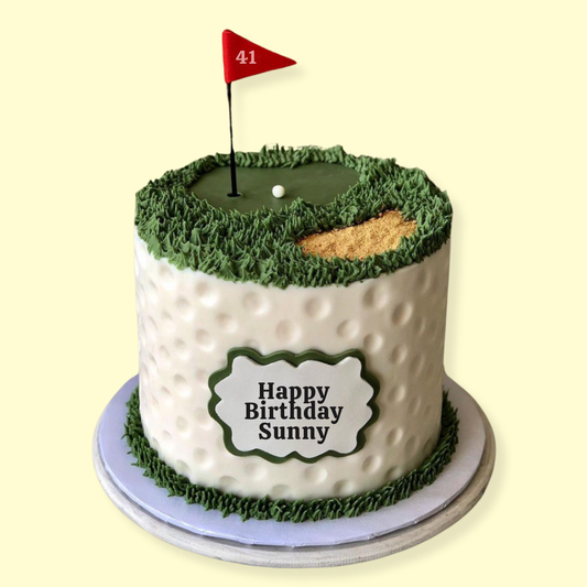 Eggless golf cake