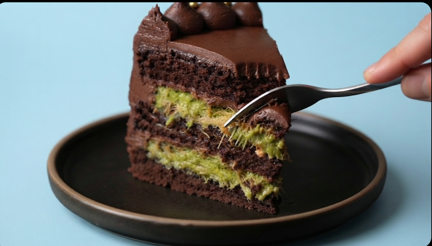 Eggless Kunafa Cake