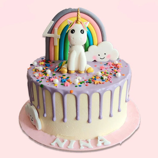 Eggless Rainbow Unicorn Cake